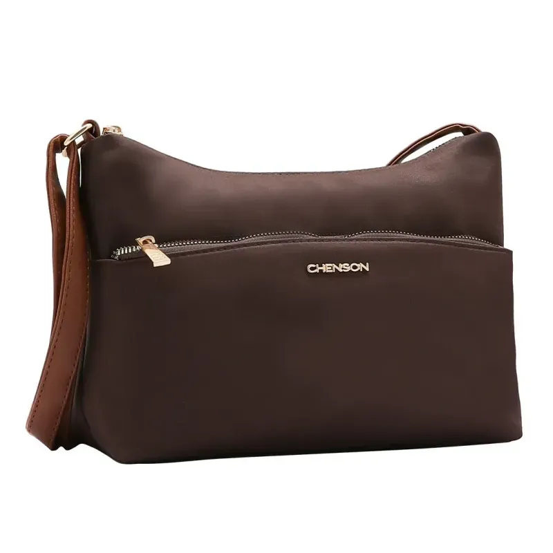 Bolsa Transversal Chenson Microfiber Feminina Café UNICO