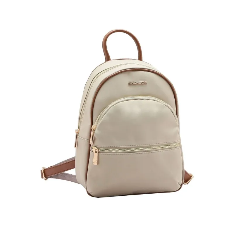 Bolsa Mochila Feminina Chenson 8184601 Nylon Bege