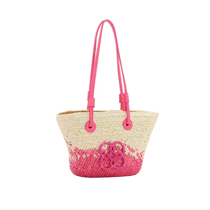Bolsa de Praia Feminina Chenson 3184578 Palha Pink