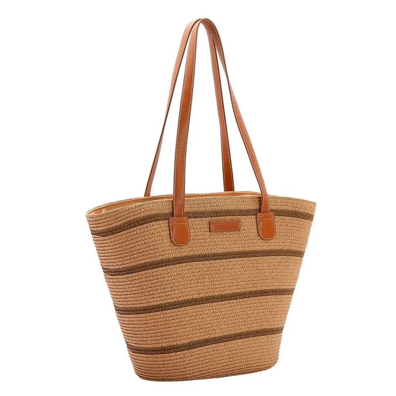 Bolsa de Ombro e Palha Feminina Chenson Marrom 3184582 UNICO