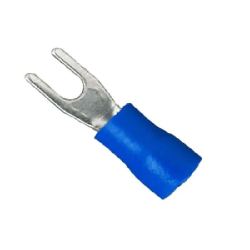 Terminal Forquilha Isolado 1,5-2,5Mm M4 Azul Embalagem Com 100 Peças Eletrokit
