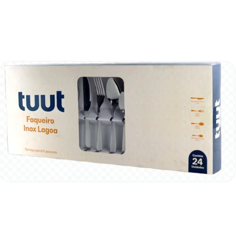 Faqueiro Inox Lagoa 24 Peças - Tuut