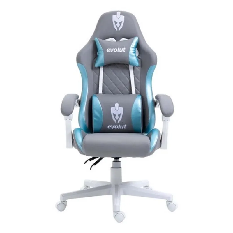 Cadeira Gamer Evolut Prism 135 Kg Cinza Eg-910 Cor Cinza/azu