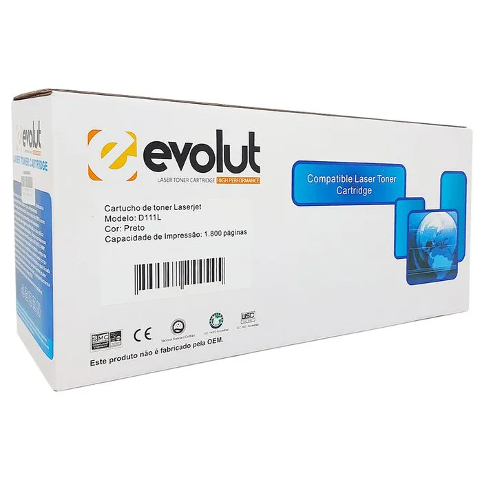 Toner Compatível Evolut Samsung MLT-D111L, Preto, 1800 Páginas - Primex - Distribuição de Produtos de Tecnologia para Empresas