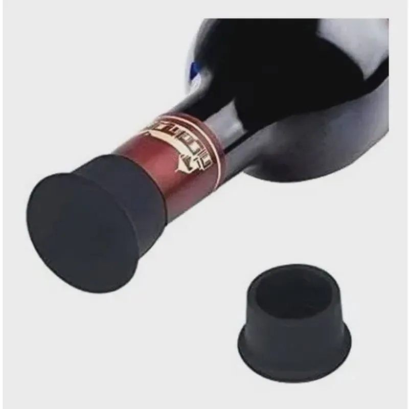 Kit 2 Tampas Silicone Universais de Garrafas em Geral Preto