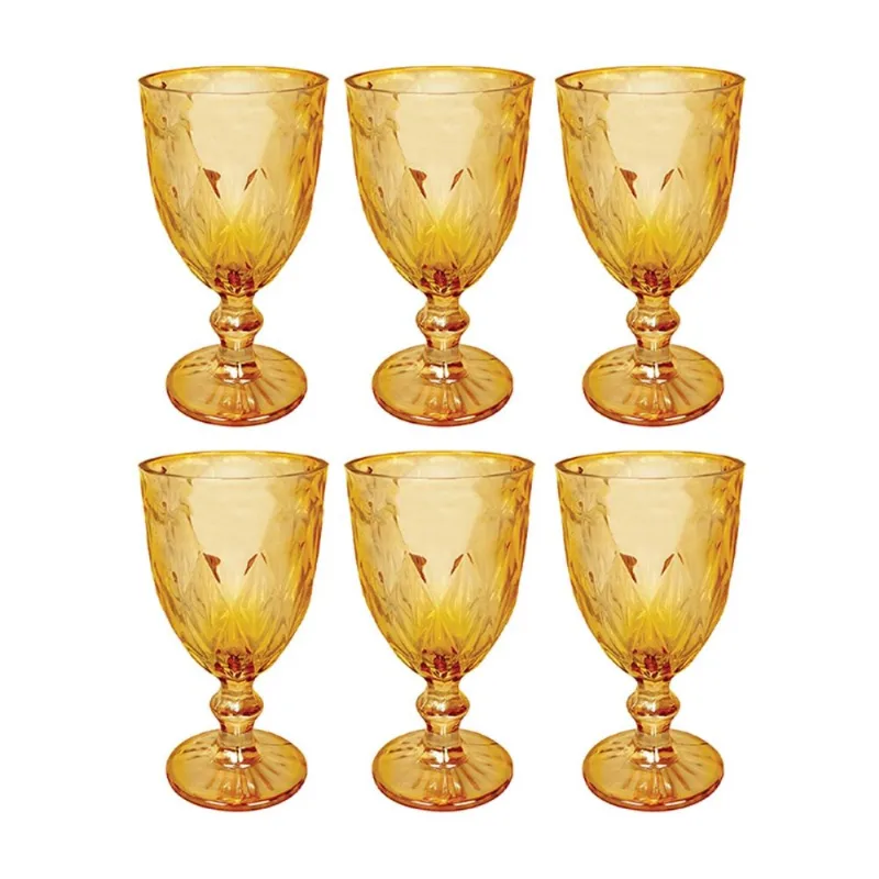 Jogo De Taças Vidro 6Peças Amber 320ML - Milbali