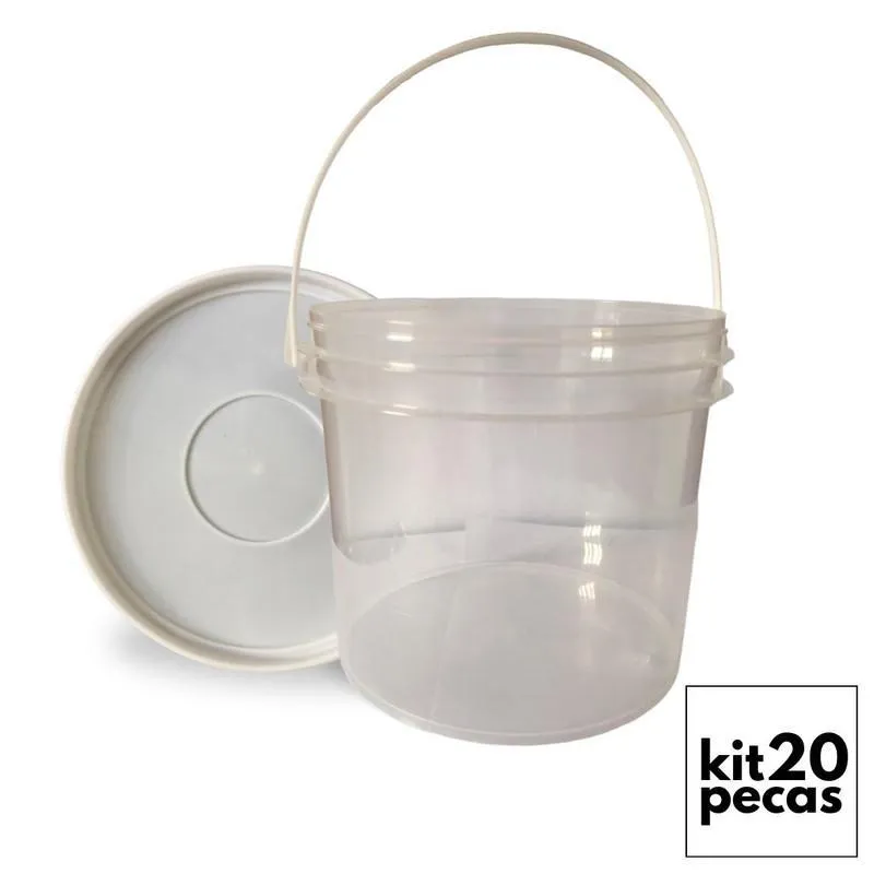 Balde 2.2l Transparente Para Armazenar Beijinho 20 Pçs