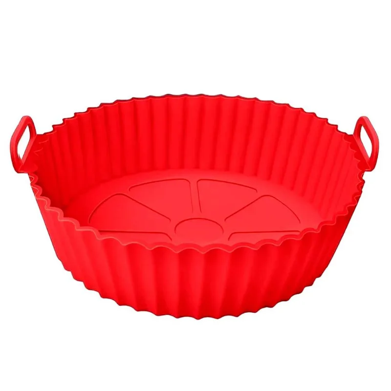 Forma Redonda P/ Air Fryer 22x6,5cm cm Em Silicone UniHome-Vermelho
