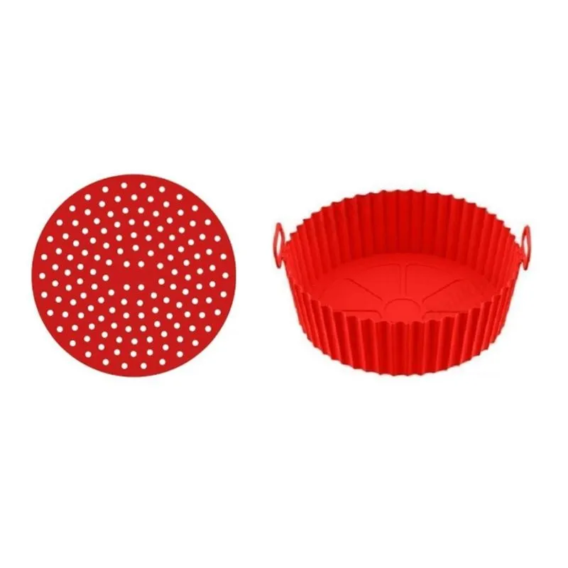 Forro E Cesto Air Fryer Silicone Vermelho 20cm Unyhome