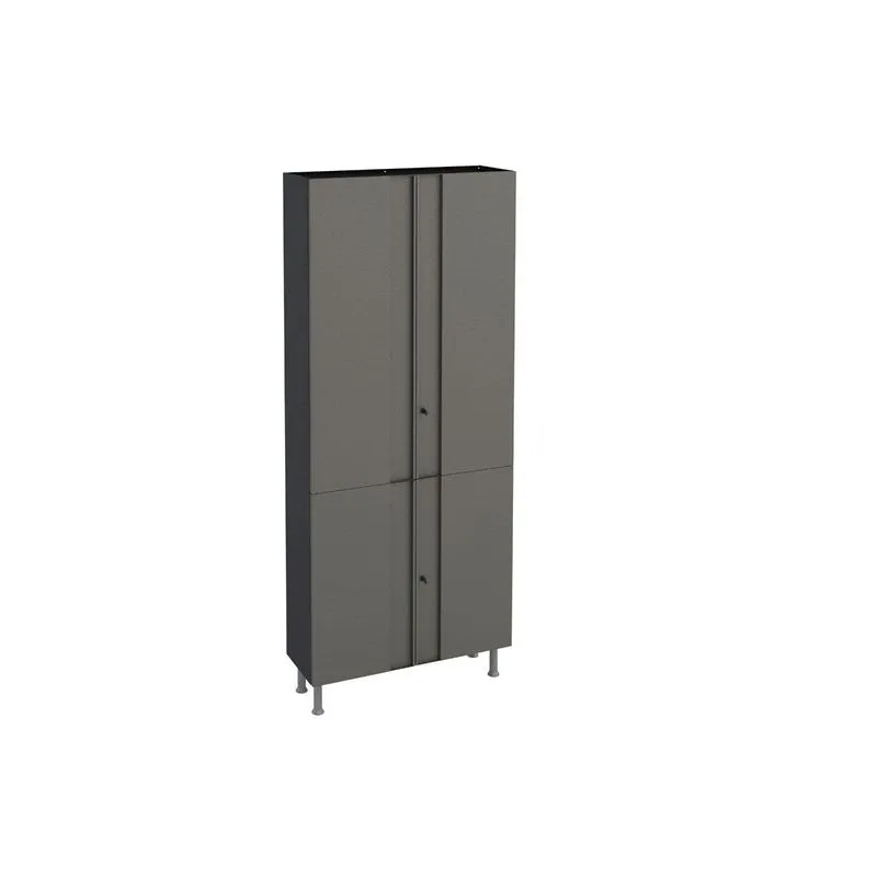 Armário Multiuso Sala Multibox 4Ptas c/Chave Preto/Cinza-Telasul
