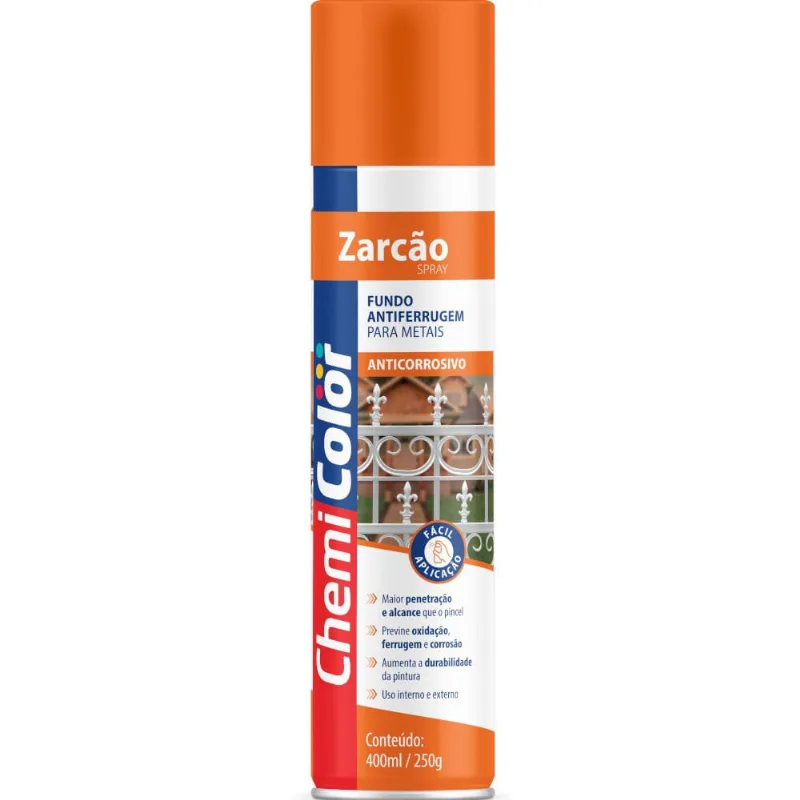 Zarcão spray fundo antiferrugem para metais 400ml - ChemiColor