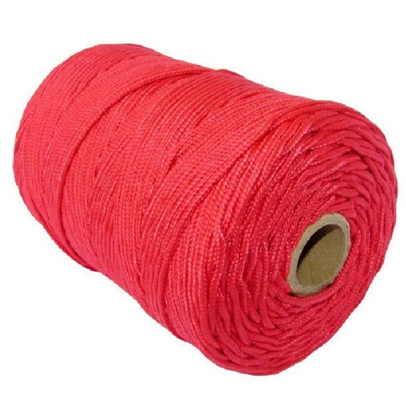 Corda Trançada De Polipropileno 2mm - 470m +-1kg Cor Vermelha
