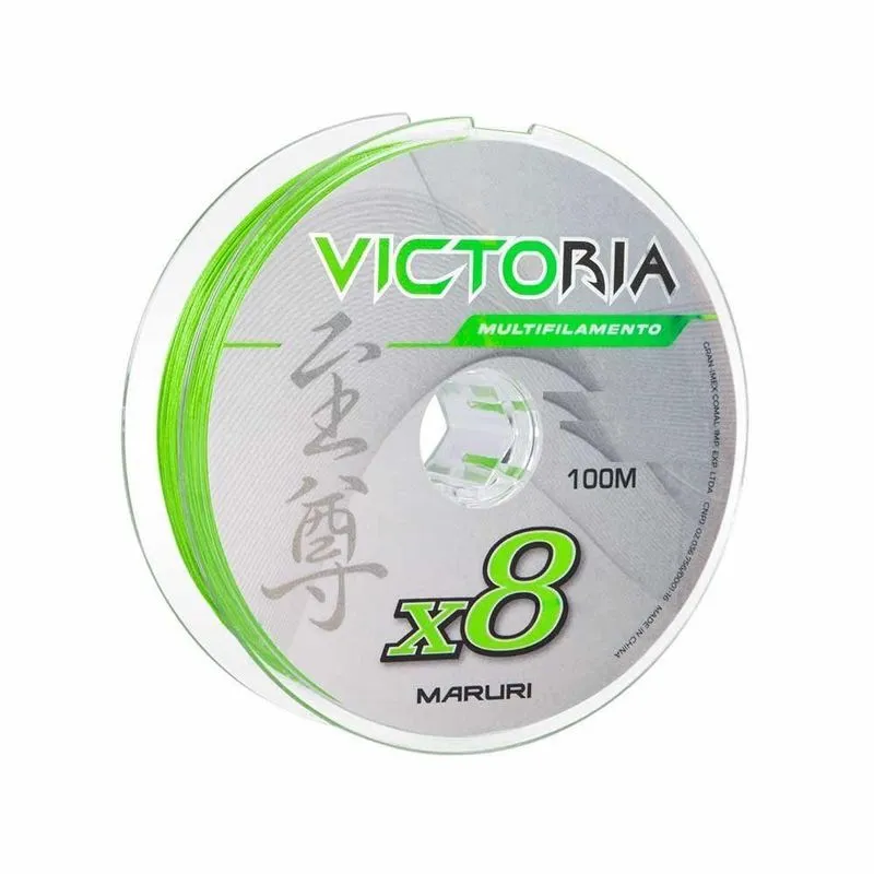Linha De Pesca Multifilamento 8 Fios Victoria Verde Lima 100m Tamanho 0,20mm