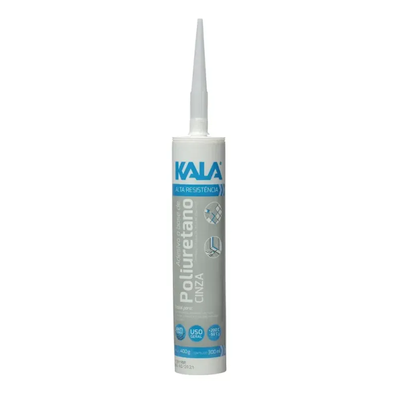 Adesivo de Poliuretano Kala 300ml-400g Adesivo Multiuso em Poliuretano 300ml 400g Cinza Kala