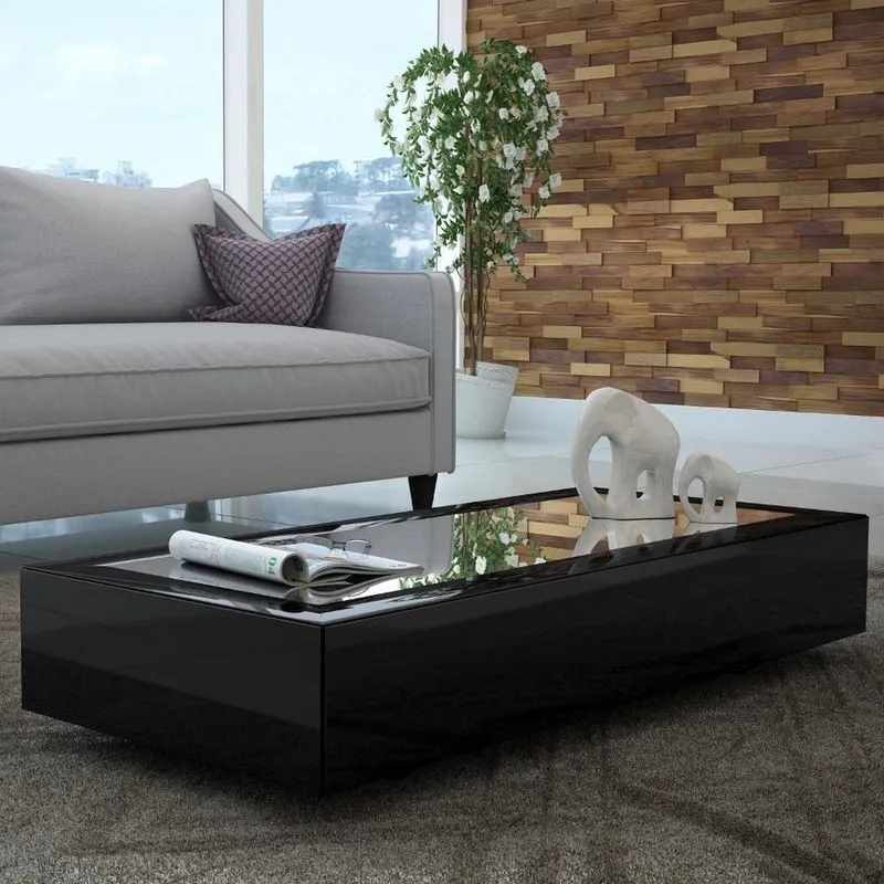 Mesa de Centro Dalla Costa TB74 Preto Brilho