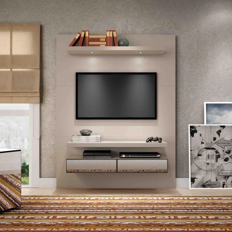 Painel Tamburato TB106E Dalla Costa 1,40 m com LED e Espelho Fendi