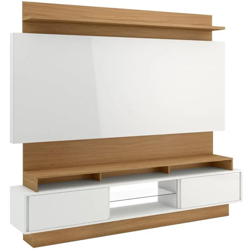 Rack com Painel Bosnia com Led 2,20 mt Off White com Freijo - 39806