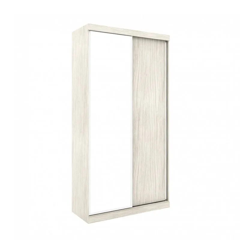 Guarda Roupa Modulado com Espelho 2 Portas 3 Gavetas 2 Cabideiros 1 Calceiro 120cm Supreme Robel Rovere Madeirado