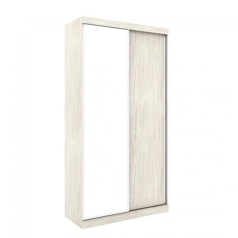 Guarda Roupa Modulado com Espelho 2 Portas de Correr 3 Gavetas 120cm Supreme Robel Rovere Madeirado