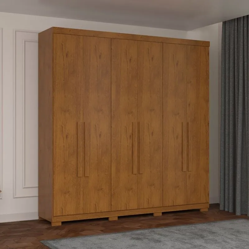 Guarda Roupa Casal 6 Portas 4 Gavetas Mdf Armani Robel