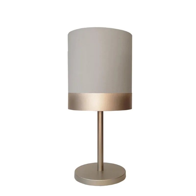 Abajur Quarto Alumínio Cor Bronze Cúpula Cinza 20X43