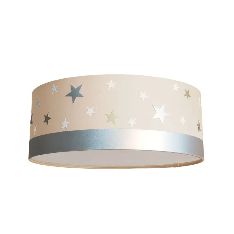 Luminária Plafon Infantil Estrelas Cúpula 40x15 2e27