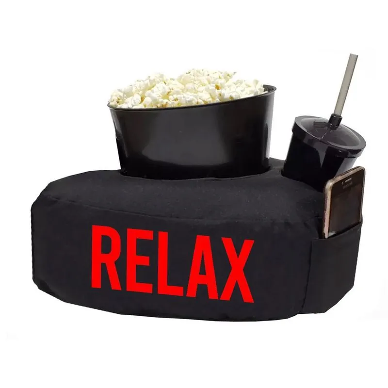 Kit Almofada Relax Com Balde De Pipoca Copo Para Refri