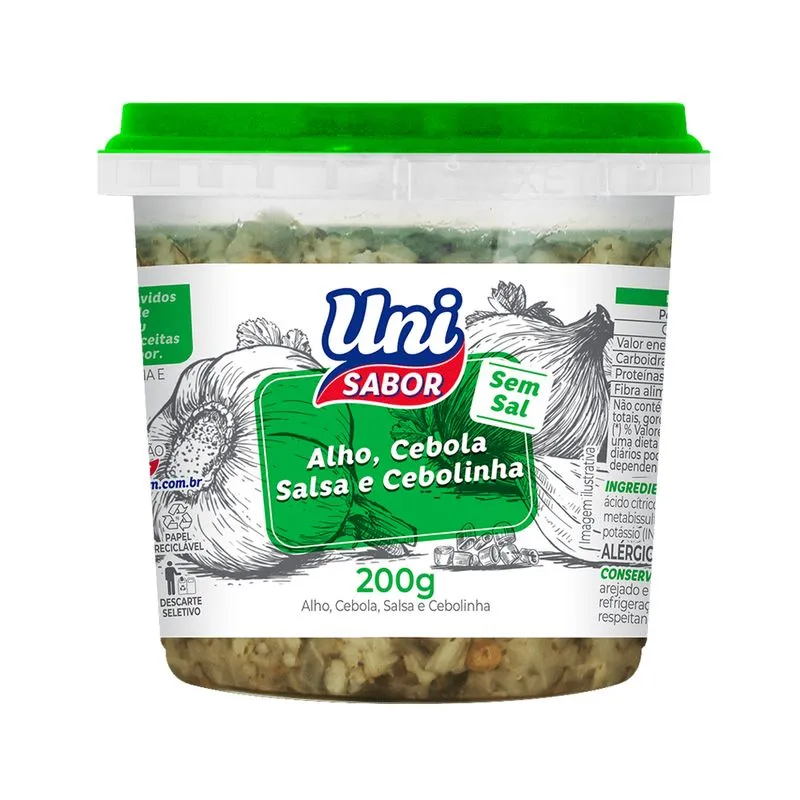 Tempero Pronto Uni Sabor Alho, Cebola, Salsa e Cebolinha 200g