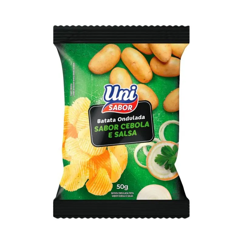Salgadinho de Batata Uni Sabor Ondulada Salsa e Cebola 50g