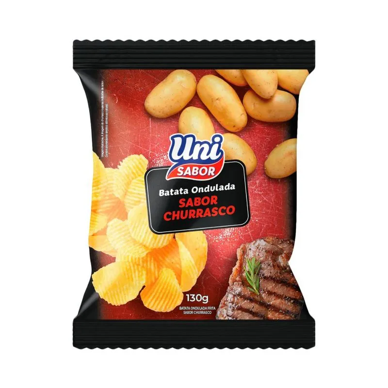 Salgadinho de Batata Uni Sabor Ondulada Churrasco 130g