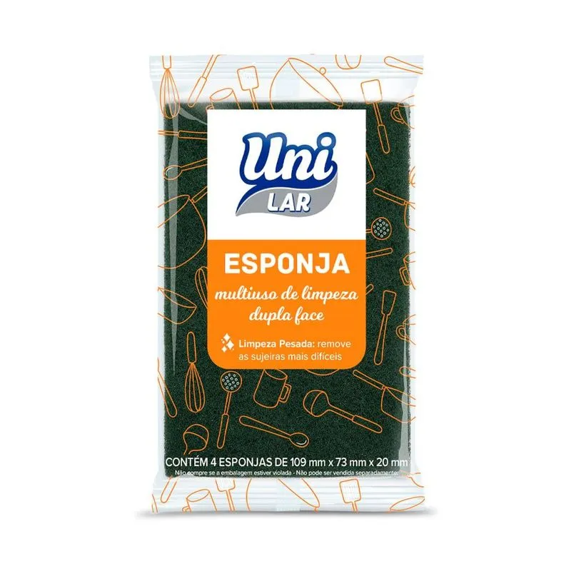 Esponja Multiuso Uni Lar com 4 Unidades