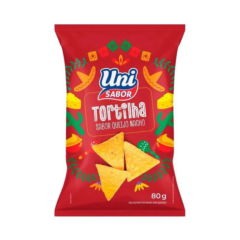 Salgadinho Tortilha Uni Sabor Queijo 80g