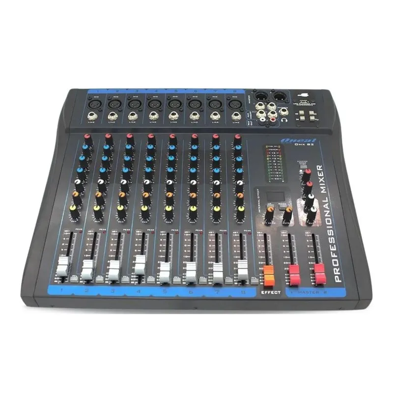 Misturador Mesa De Som Analógica Oneal Omx82 8 Canais Usb