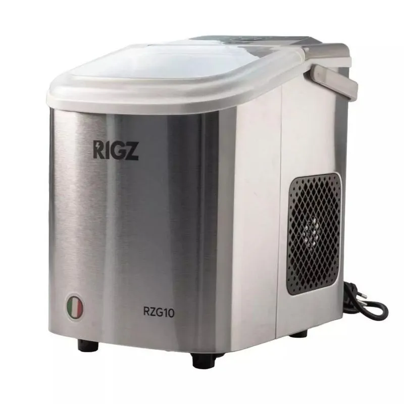 Máquina de Gelo Portátil 100W RIGZ 12kg/dia – 127V/220V - Compacta, Rápida e Eficiente Prata / 127V