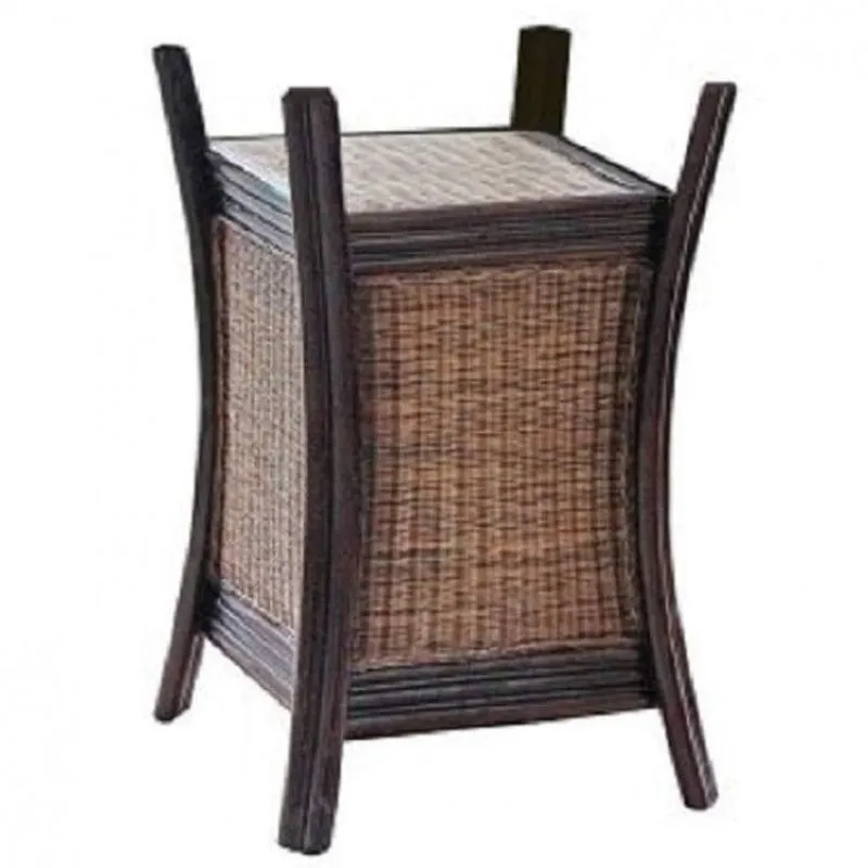 Base de Mesa Macador em Madeira e Rattan Natural Acasa Móveis Mesclado Colonial