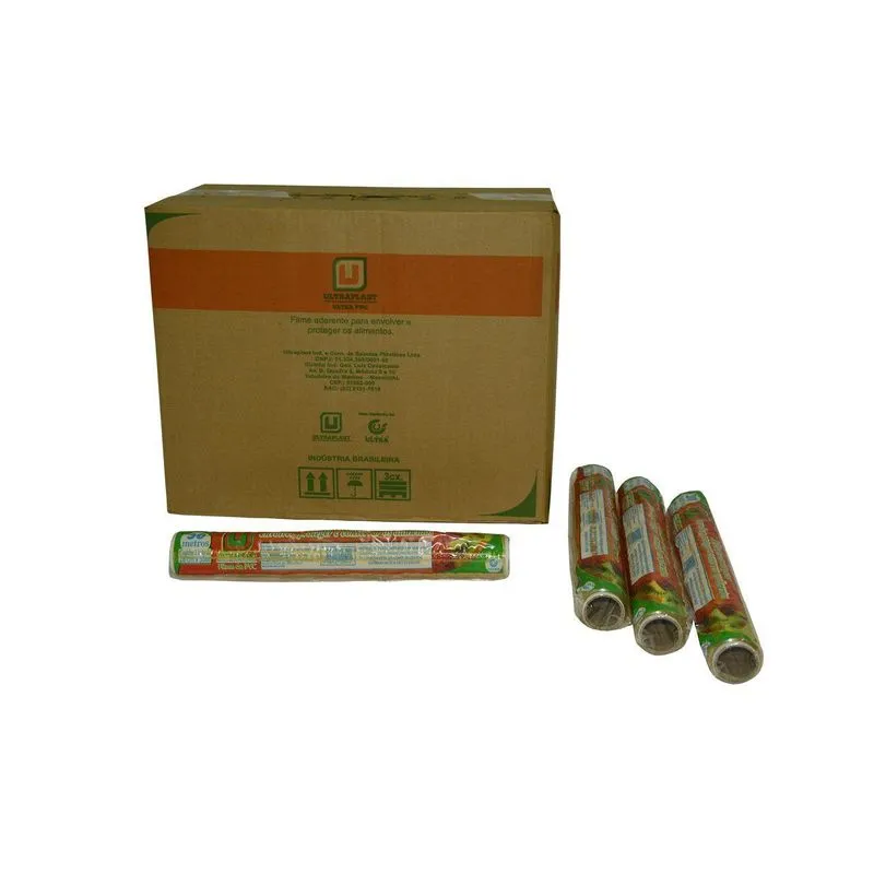 Filme Pvc 28cmx15m - 50 Rolos | Proteção Alimentos/roupas