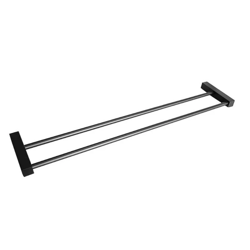 Porta Toalha Duplo Spot Preto Fosco