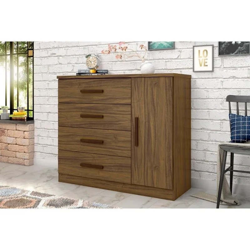 Cômoda Sapateira Genova Plus Com 1 Porta E 4 Gavetas Zanzini