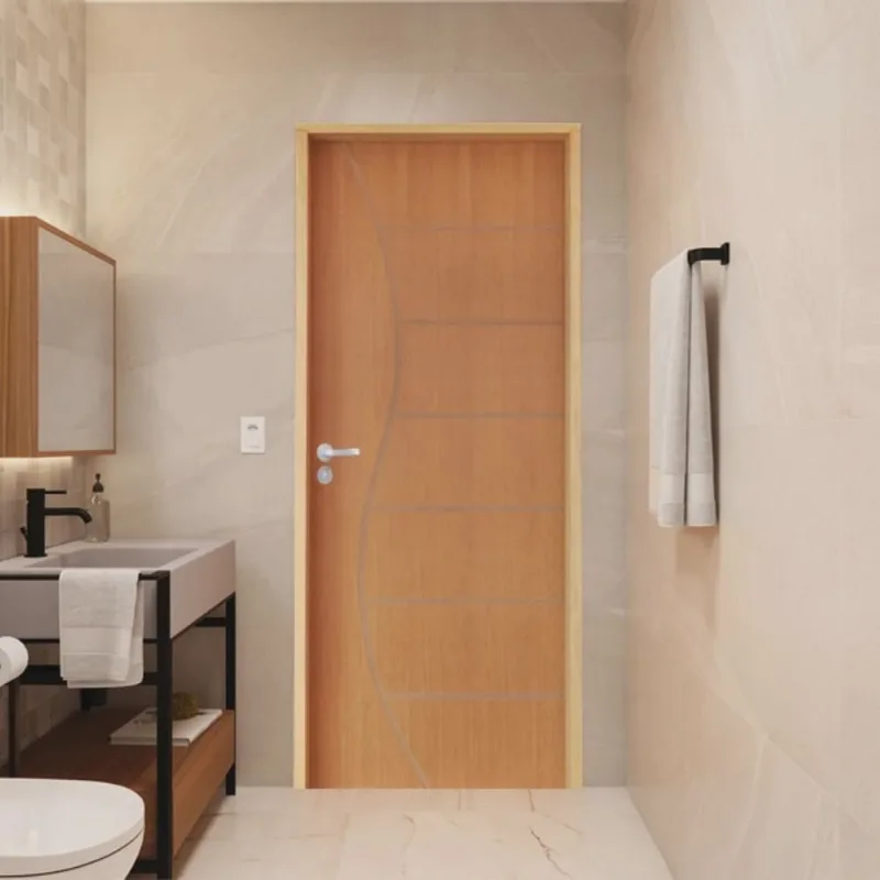 Porta Lisa Padrão Imbuia Belíssima 12 Batente Ecológico 11 Fechadura Stilo Wc 62 X 2,10 e