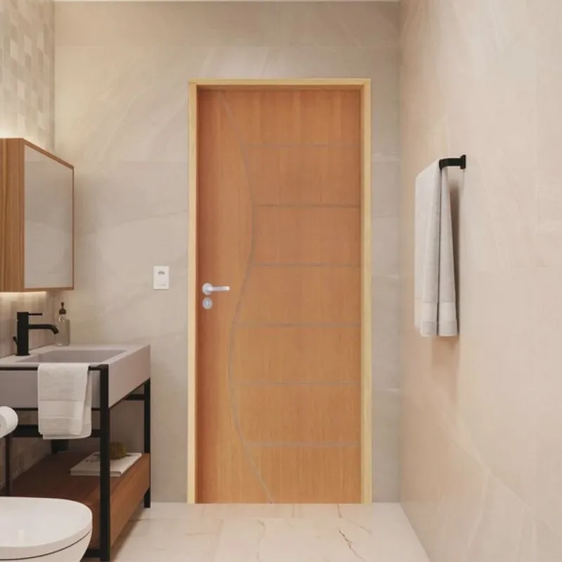 Porta Lisa Padrão Imbuia Belíssima 12 Batente Ecológico 11 Fechadura Stilo Wc 82 X 2,10 D