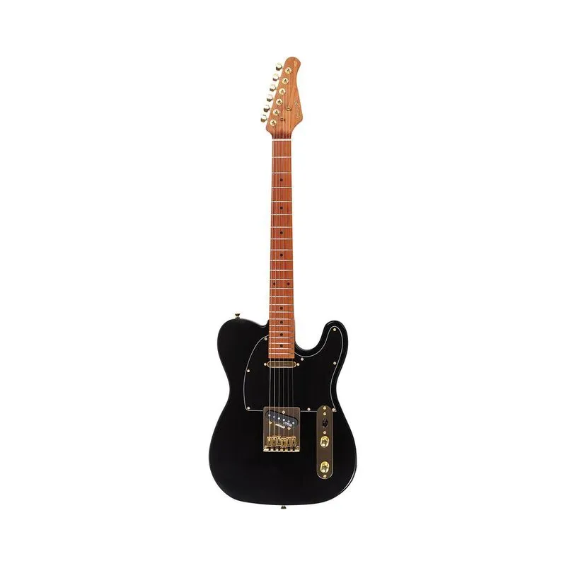 Guitarra Benson Hardy 904 Tele Preto Gold Escudo Preto Bag