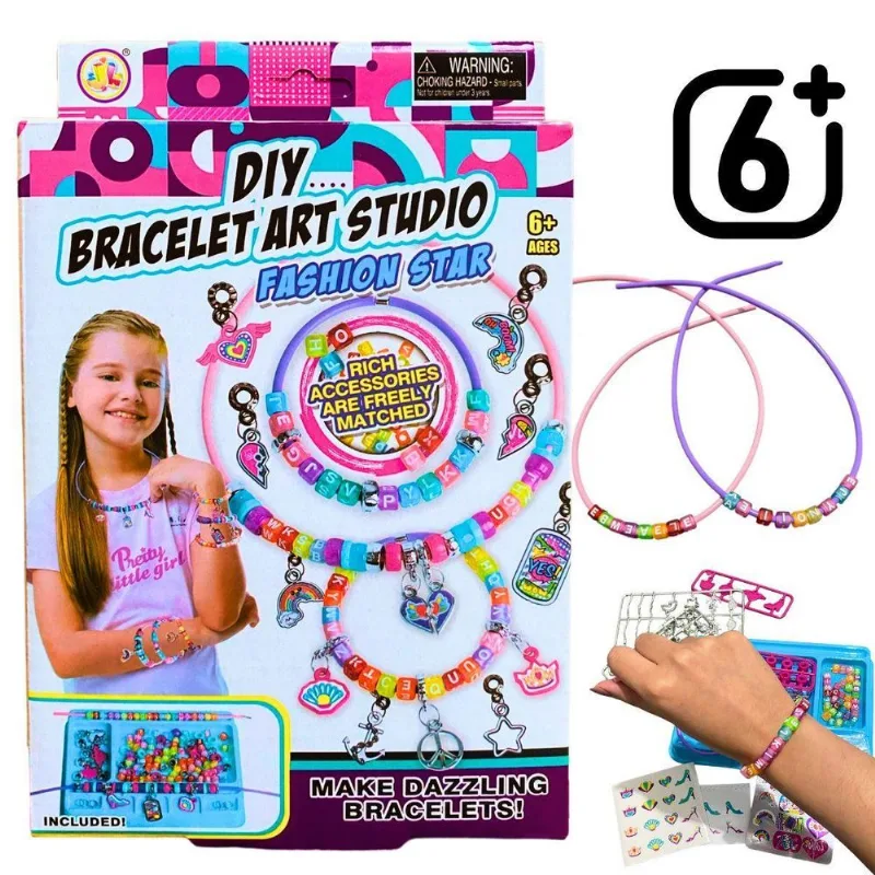 Miçangas Para Pulseiras Colar Kit Com Acessórios Infantil