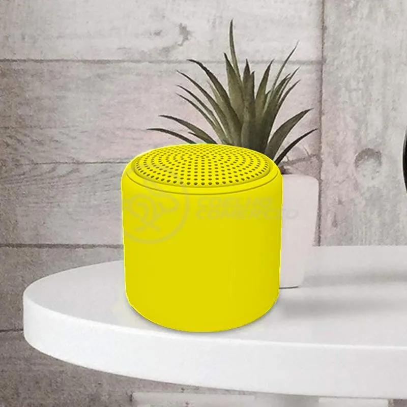 Mini Caixa De Som Inpods Wireless Speaker Potente Little Fun Tws Portátil Bluetooth V5 Amarelo
