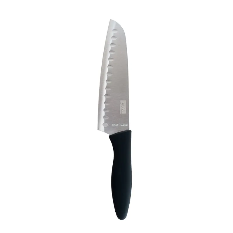 Faca Yuze Titanium Silver Santoku 7"