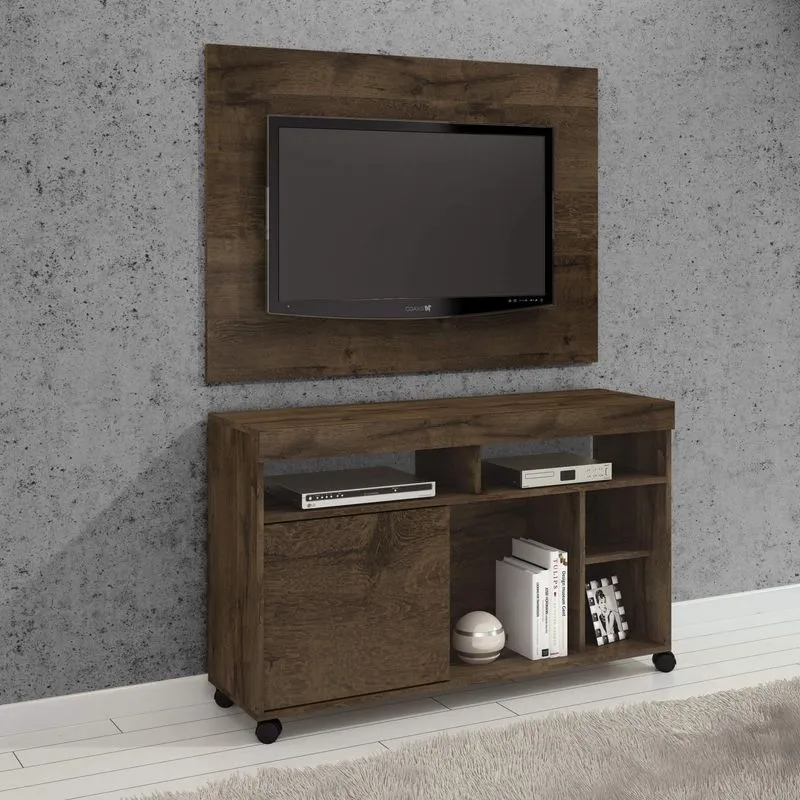 Rack com Painel para TV 42 Polegadas Gurupi JCM Móveis Cacau