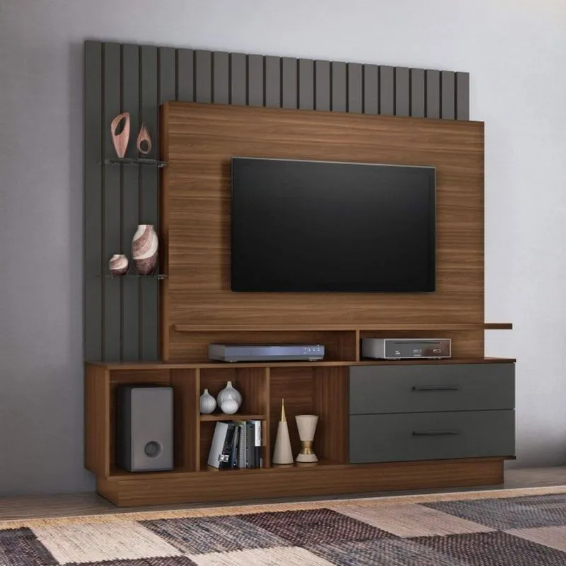 Estante Home para TV até 65 Polegadas Fascinio Candian JCM Móveis Rovere/Grafite
