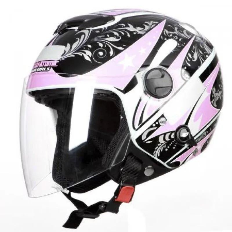Capacete Aberto Pro Tork New Atomic For Girls Branco Rosa 60