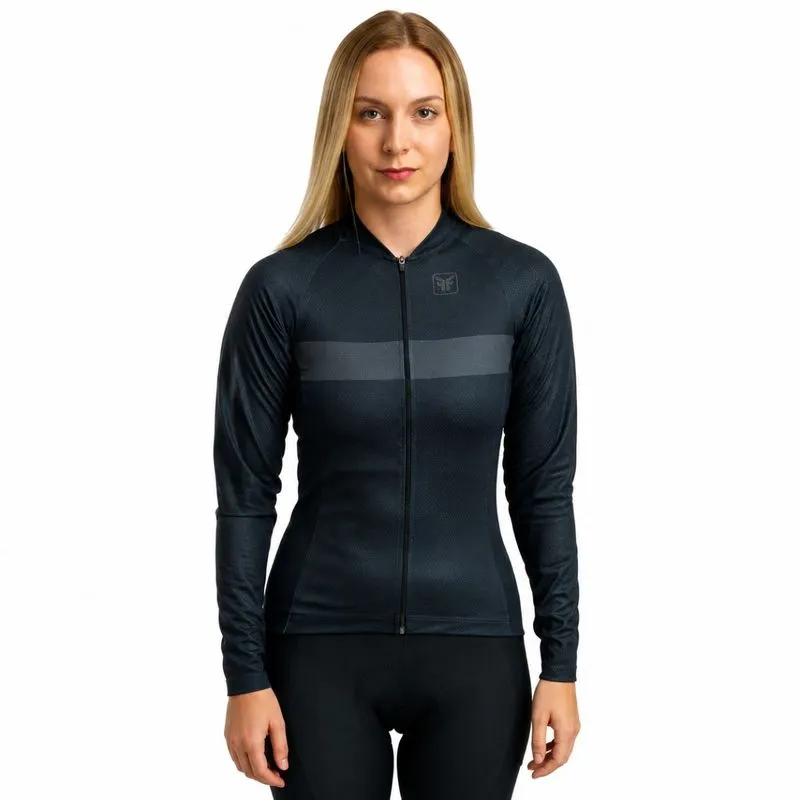 Camisa ciclismo manga longa feminina Free Force Basic G / Azul