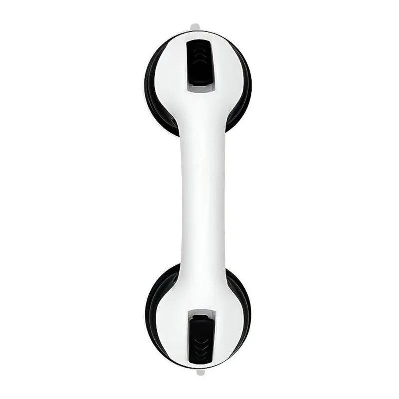 Barra De Apoio Com Ventosa Suporte Sanitário Portátil Idosos Deficientes 29x10cm Banheiro Preto