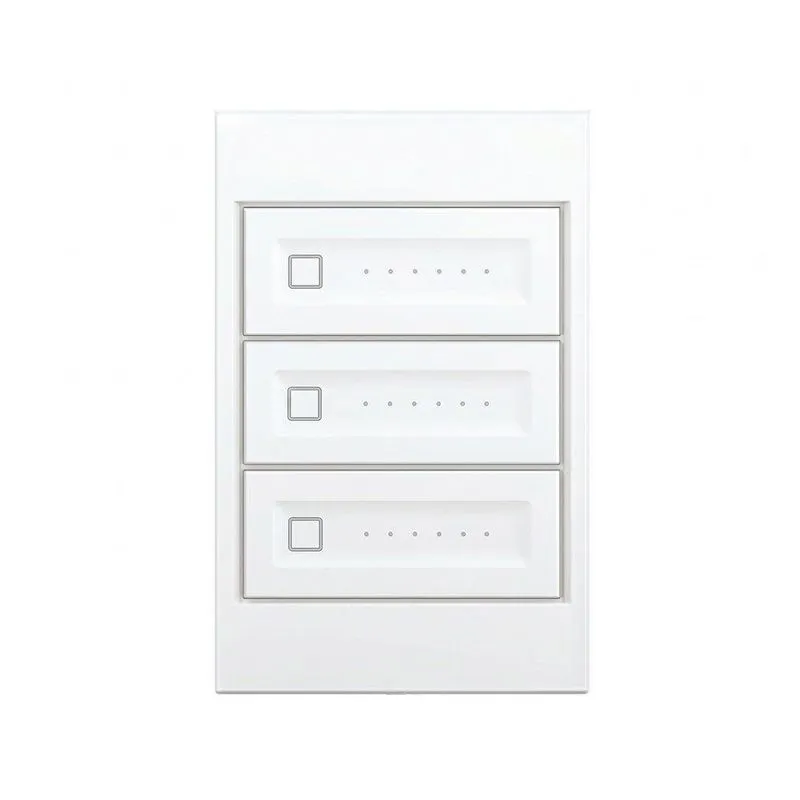 Dimmer Triplo S.touch Dualcut 4x2 Dimerização Corte De Fase Branco Bivolt Stella